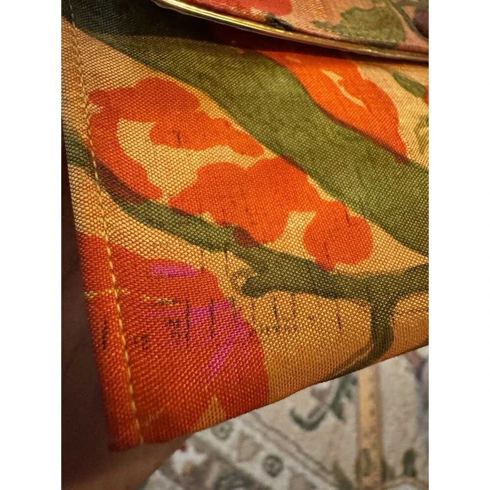 Vintage Floral Satin Wallet For Women 7”x4”